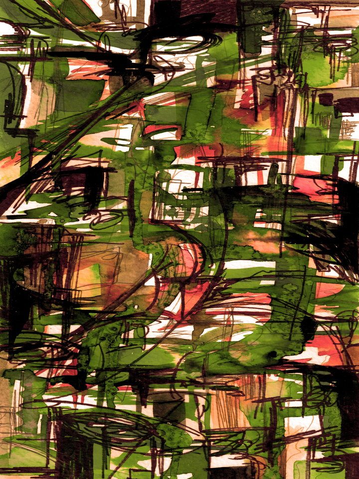 METROPOLITAN MOVERS 3 - COLORFUL URBAN ABSTRACT PAINTING