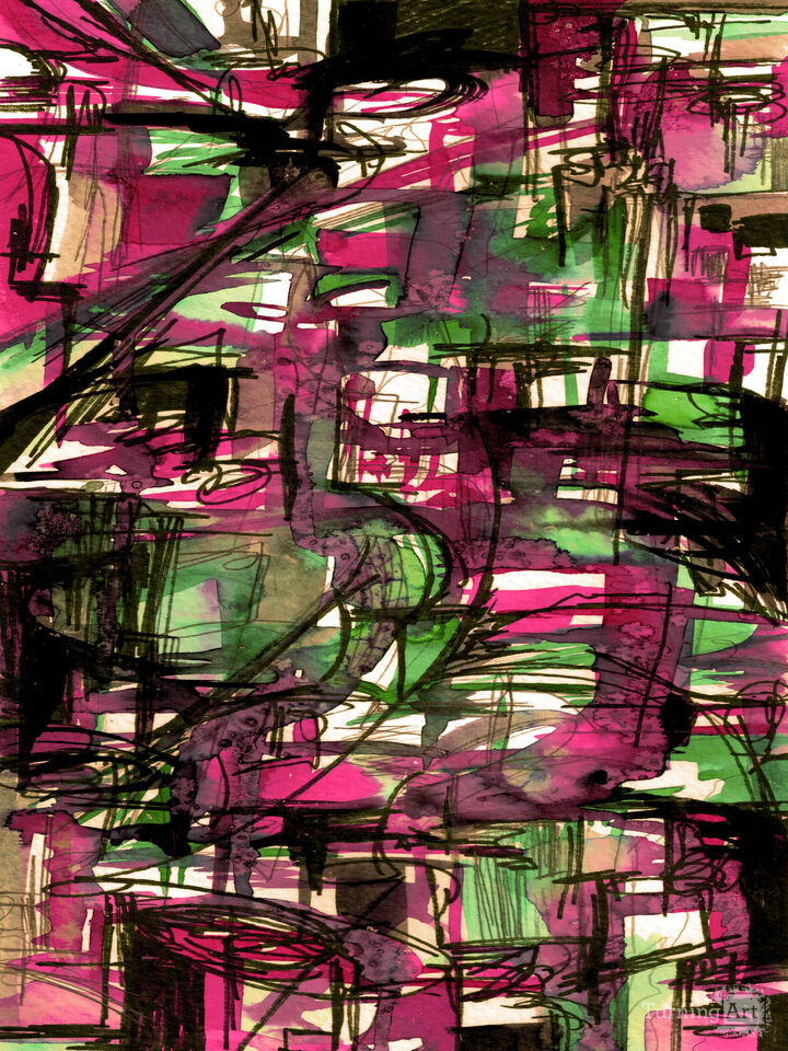 METROPOLITAN MOVERS 4 - COLORFUL URBAN ABSTRACT PAINTING