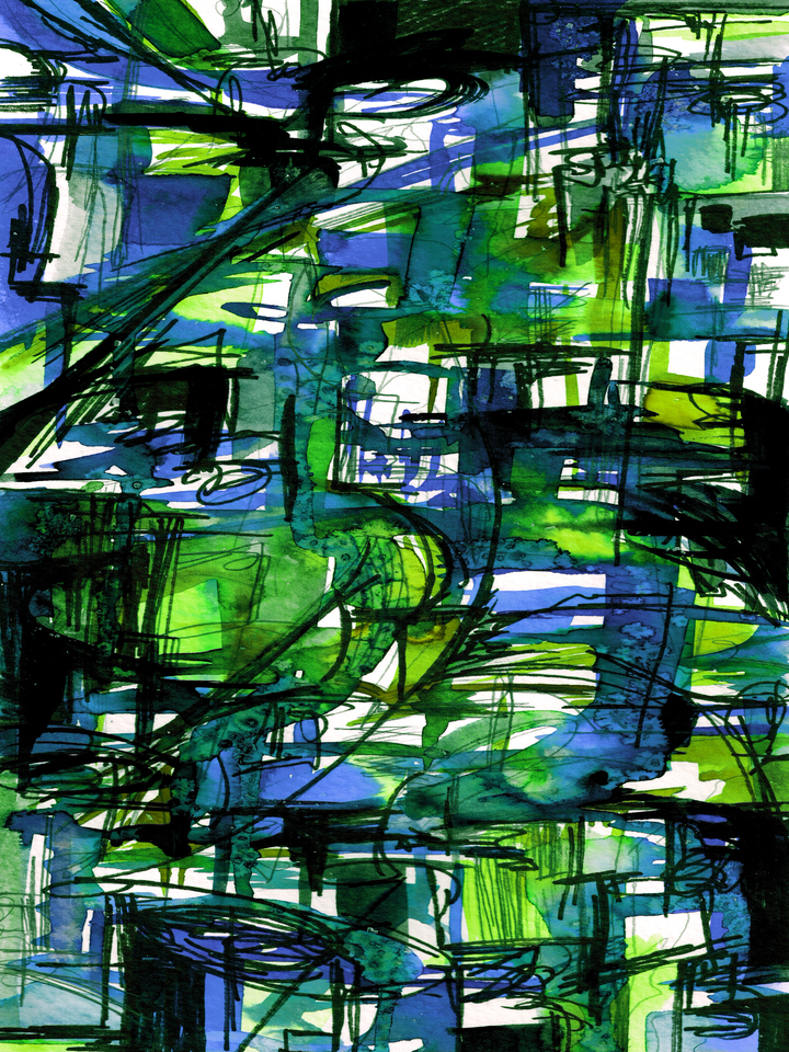 METROPOLITAN MOVERS 6 - COLORFUL URBAN ABSTRACT PAINTING