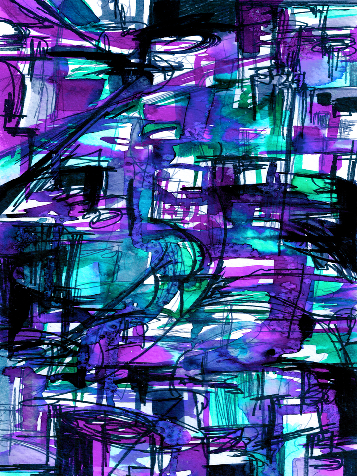 METROPOLITAN MOVERS 8 - COLORFUL URBAN ABSTRACT PAINTING