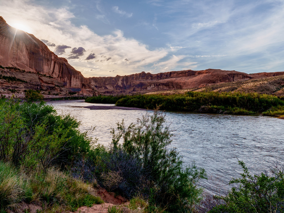 Sunset Glare Along Colorado River