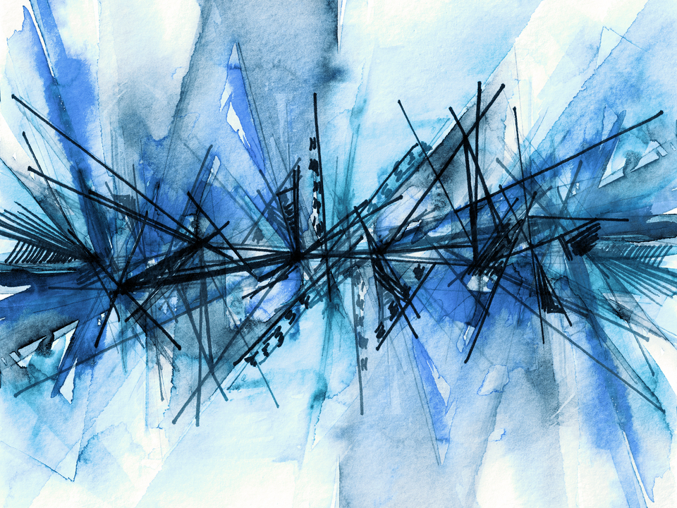 FINDING BALANCE 9 - ABSTRACT WATERCOLOR PAINTING