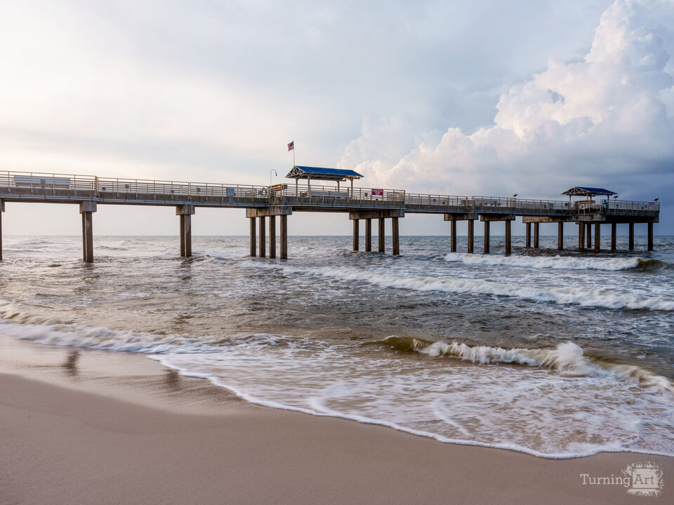 Morning Waves and Reflections Orange Beach Pier