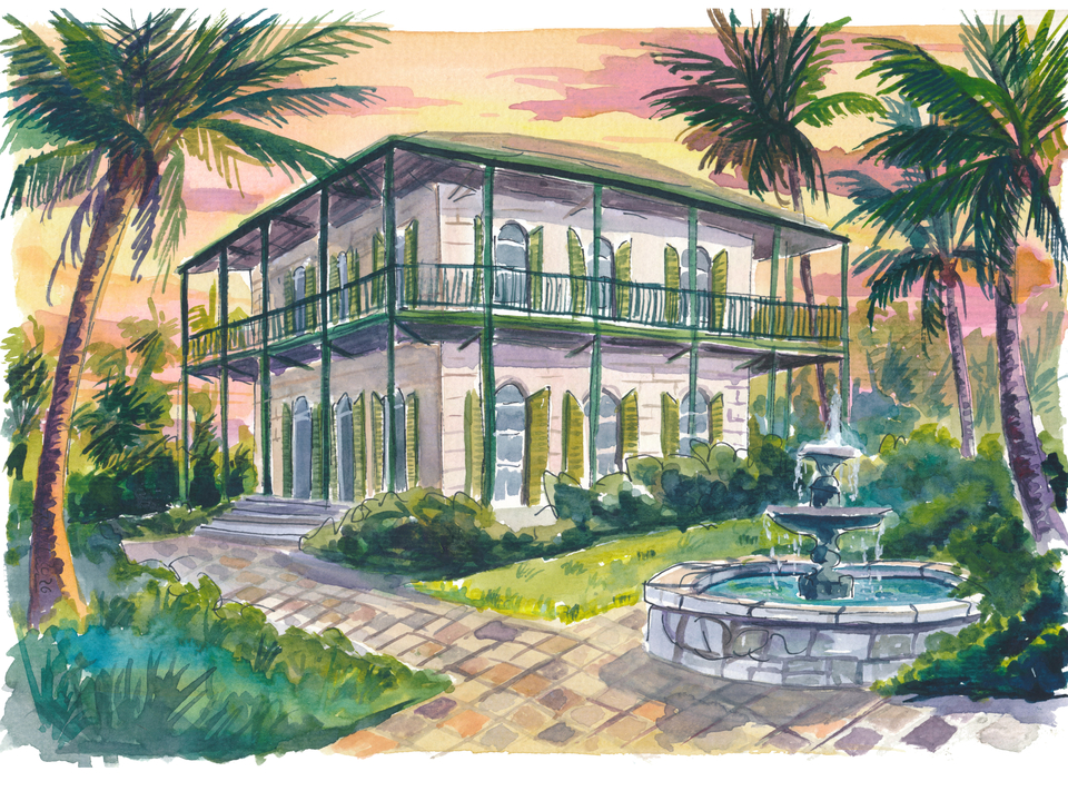 Tropical Key West Hemingway House Painting