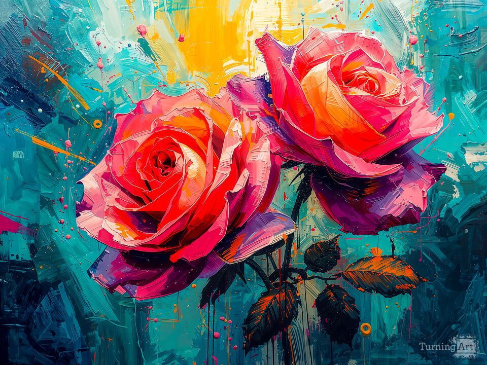 Vibrant Roses Expressionist