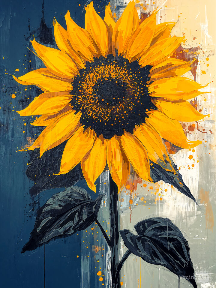 Sunflower on Abstract Background