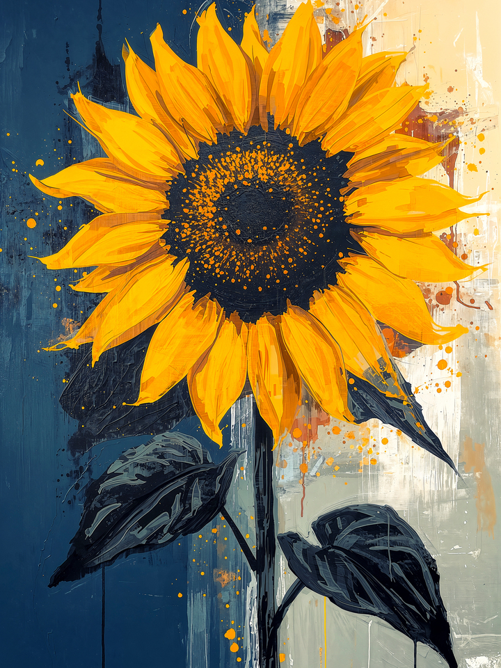Sunflower on Abstract Background