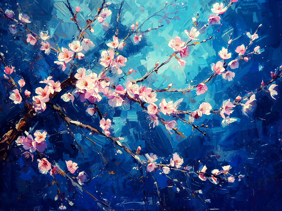 Blooming Cherry Blossoms - Impressionist