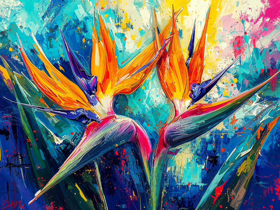 Vibrant Bird of Paradise Blooms