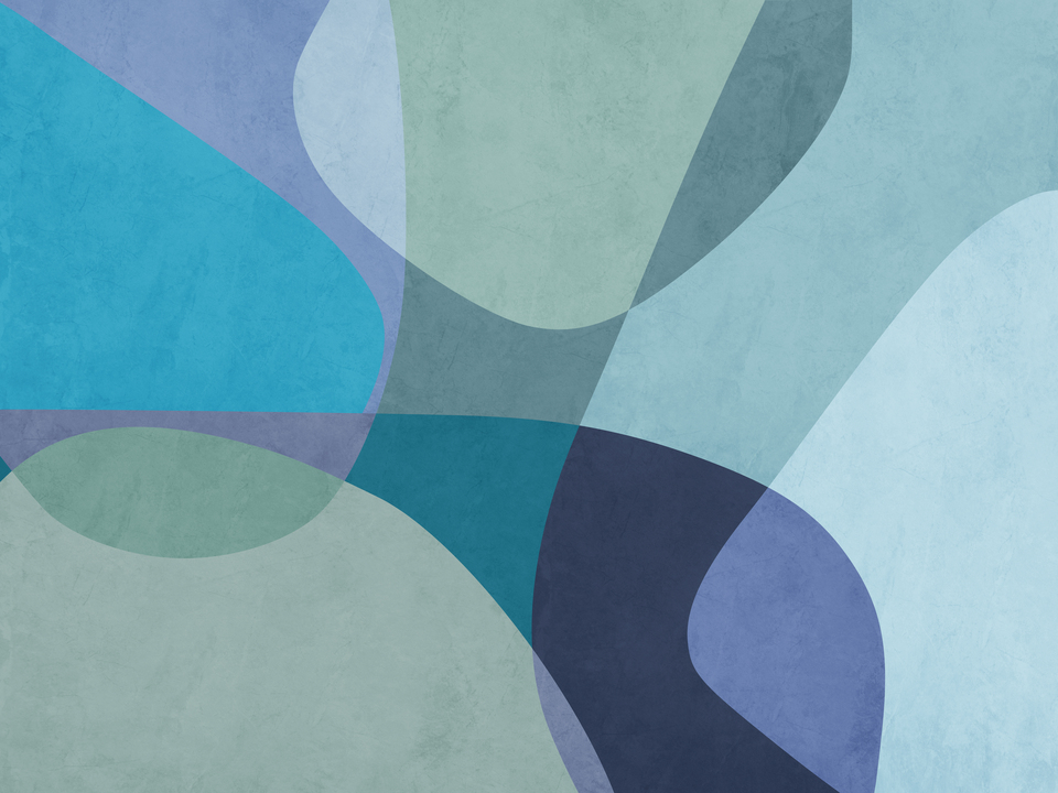 Mid Century Modern Blue Curves