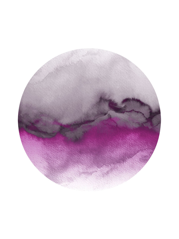 FLOW, FUCHSIA PURPLE GREY - ABSTRACT WATERCOLOR WAVES PAINTING