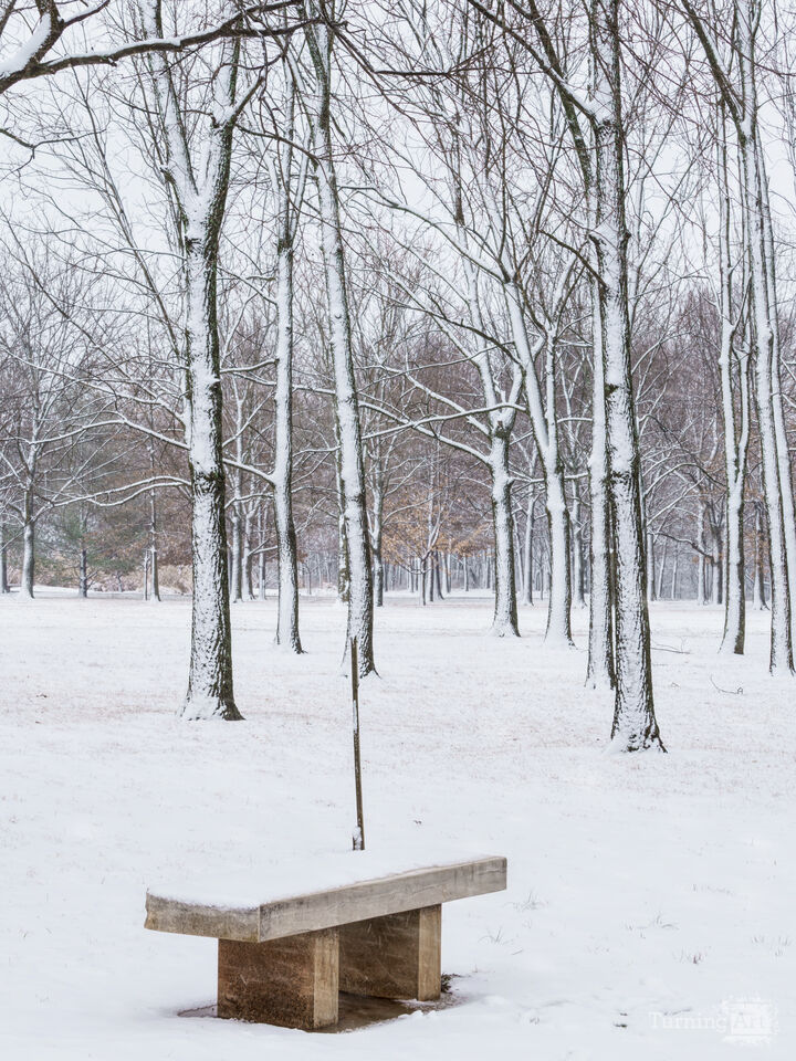 Bench In The Winter Snow