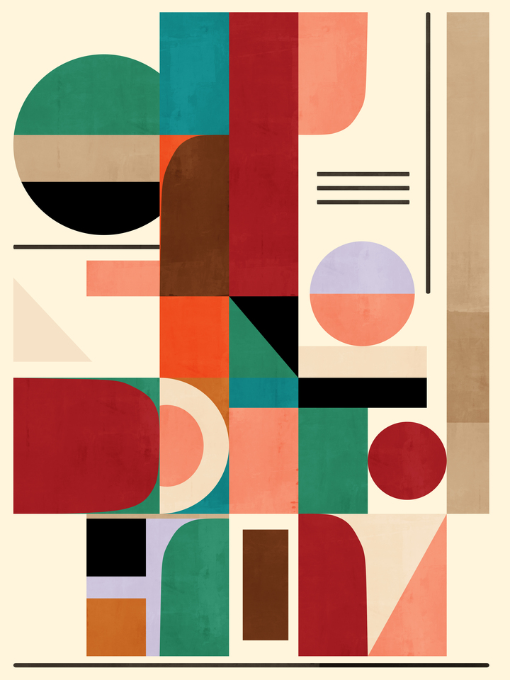 Retro Bauhaus Color Geometry