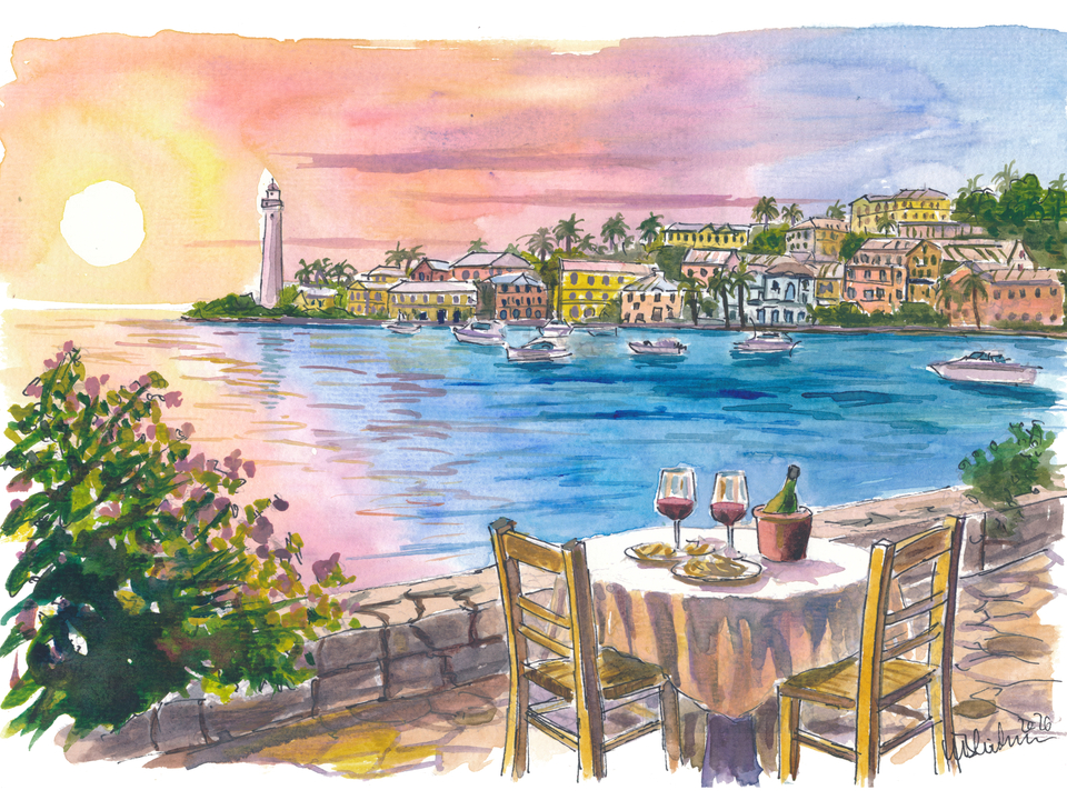 Romantic Dinner at Bermuda Harbor with Sunset