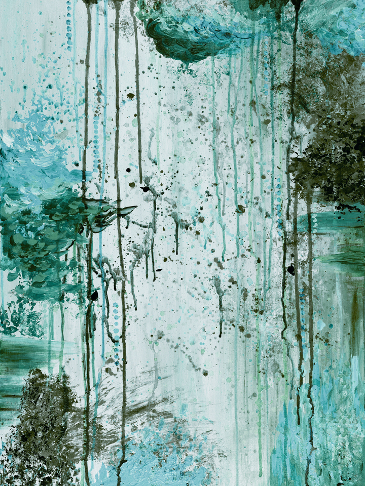 LIFE WITHOUT A SAFETY NET 9 RAIN ABSTRACT PAINTING