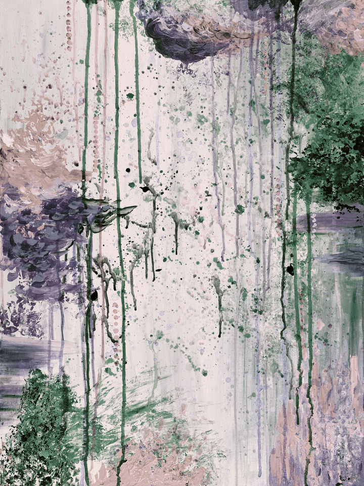LIFE WITHOUT A SAFETY NET 12 RAIN ABSTRACT PAINTING
