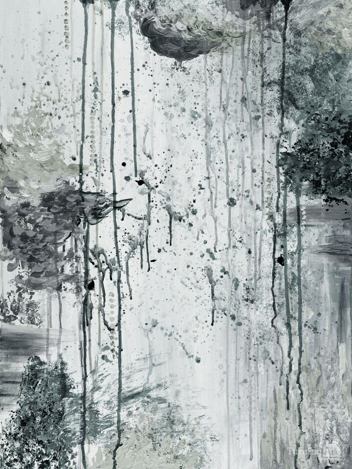 LIFE WITHOUT A SAFETY NET 13 RAIN ABSTRACT PAINTING