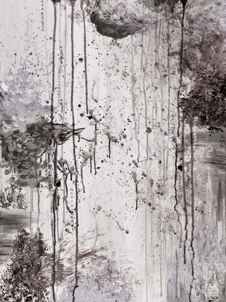LIFE WITHOUT A SAFETY NET 14 RAIN ABSTRACT PAINTING