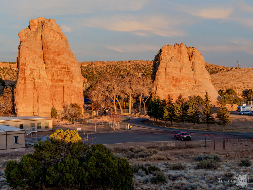 Window Rock Desert Towers At Dusk