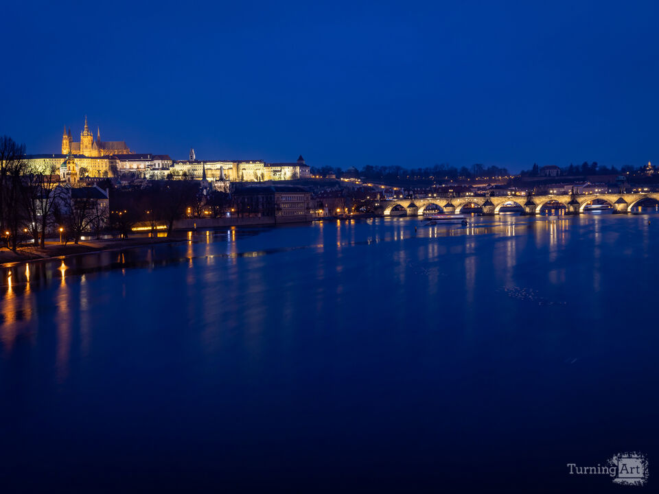 Prague in Blue: Castle Light Over the Vltava