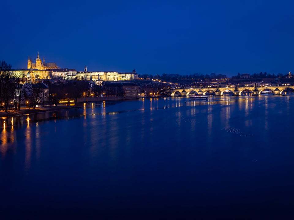 Prague in Blue: Castle Light Over the Vltava