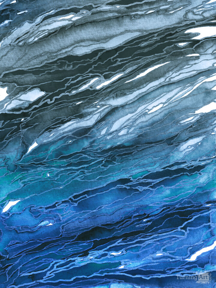 AGATE MAGIC 9 ABSTRACT WAVES ORGANIC FLOW PAINTING