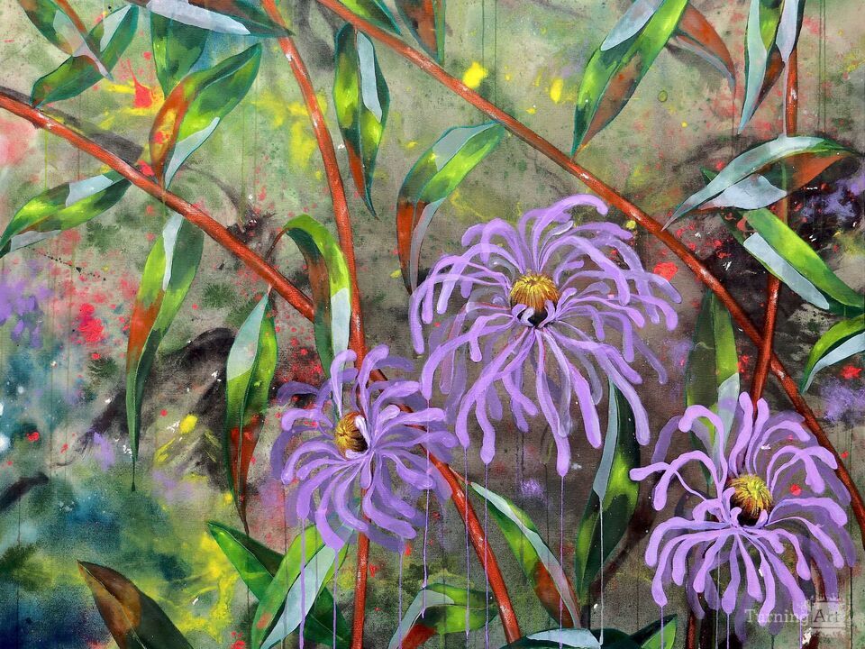 Abstract expressionism, nature inspired, botanical