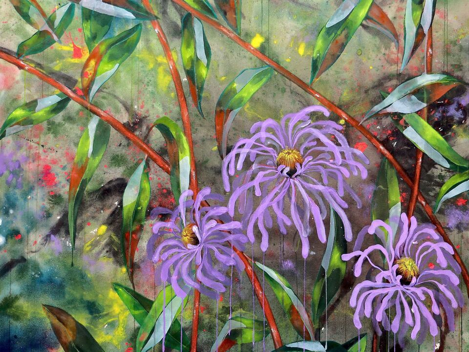 Abstract expressionism, nature inspired, botanical