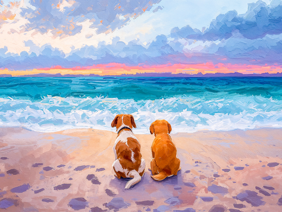 Doggie Friends Sunset