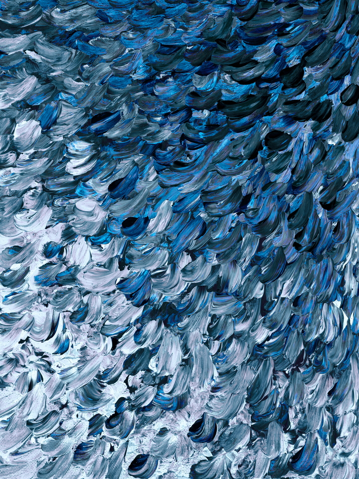 FROSTED FEATHERS BOLD 1 - ABSTRACT WAVES FLOW PAINTING
