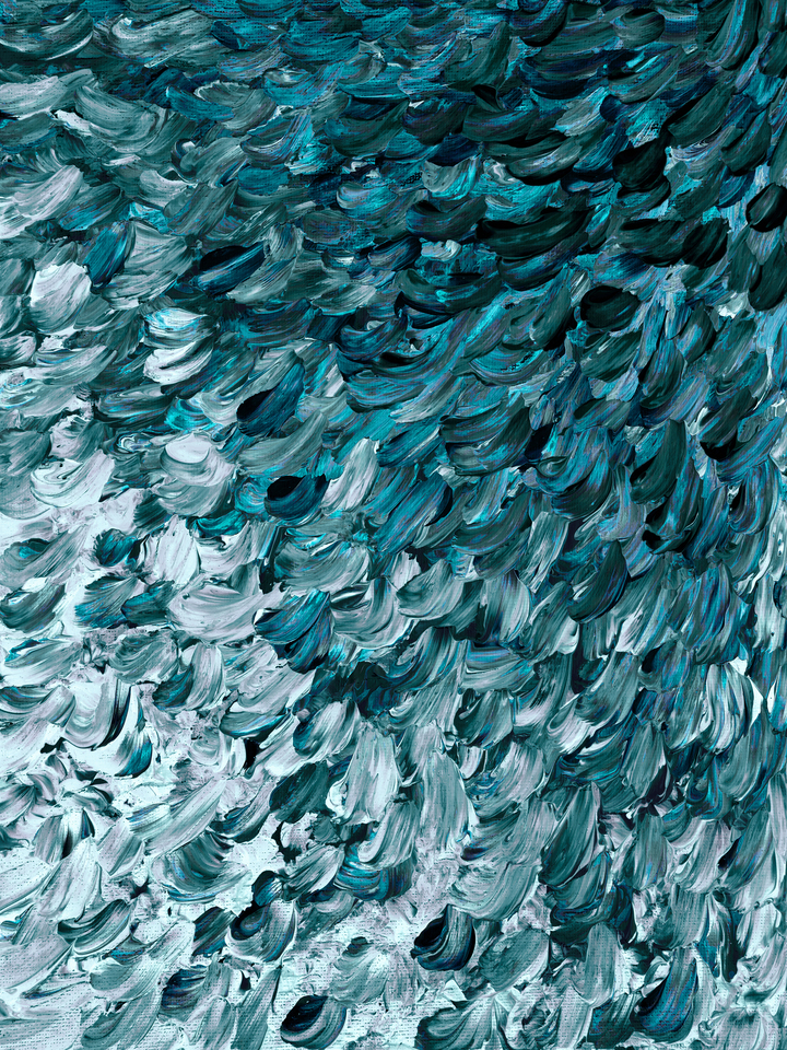 FROSTED FEATHERS BOLD 2 - ABSTRACT WAVES FLOW PAINTING