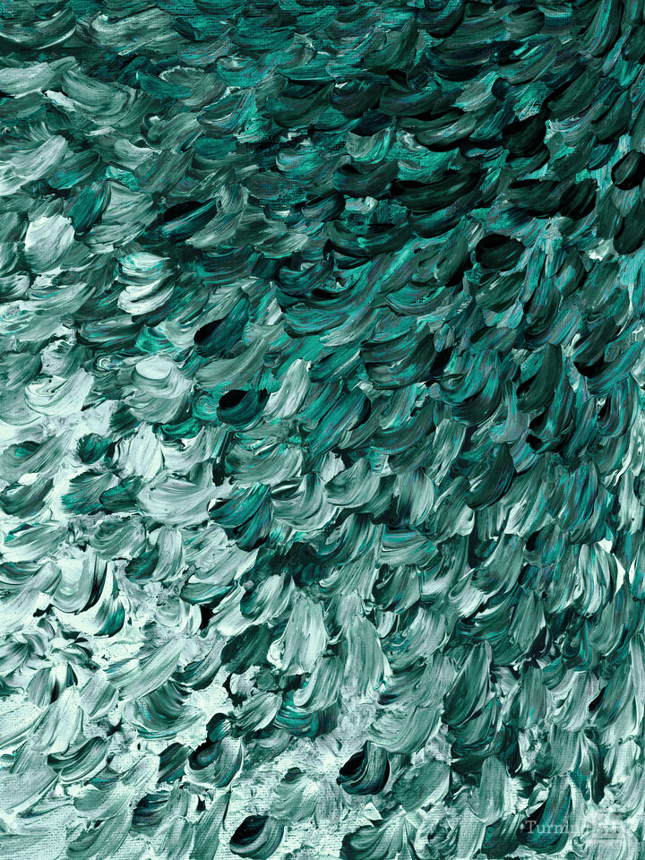 FROSTED FEATHERS BOLD 6 - ABSTRACT WAVES FLOW PAINTING