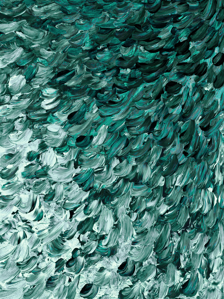 FROSTED FEATHERS BOLD 6 - ABSTRACT WAVES FLOW PAINTING