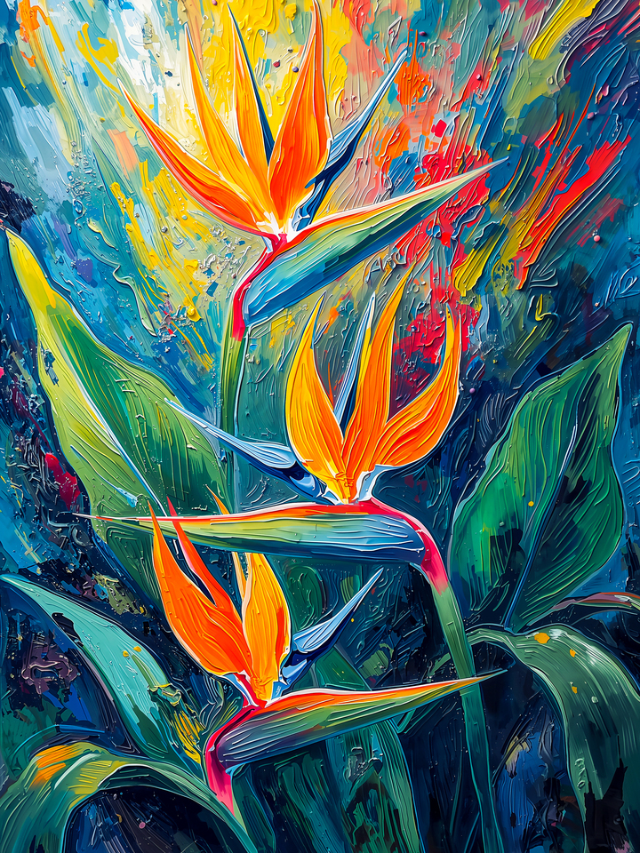 Vibrant Bird of Paradise Flowers