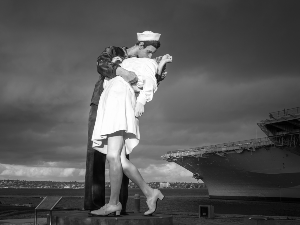 Iconic Kiss In Monochrome