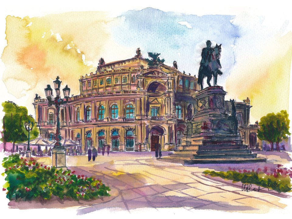 Dresden Semperoper Travel Cityscape Scene