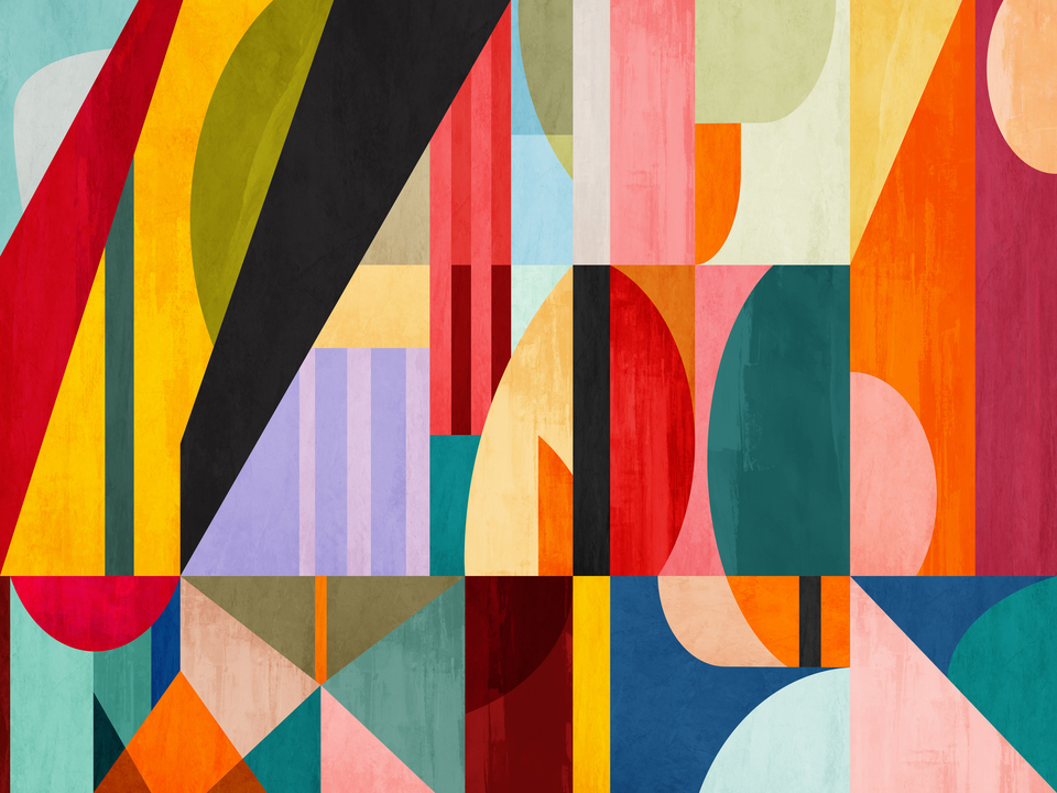 Modern Geometric Patchwork Colors