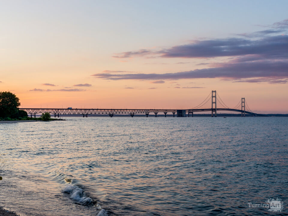 Blue Hour Begins Over Mackinac Bridge