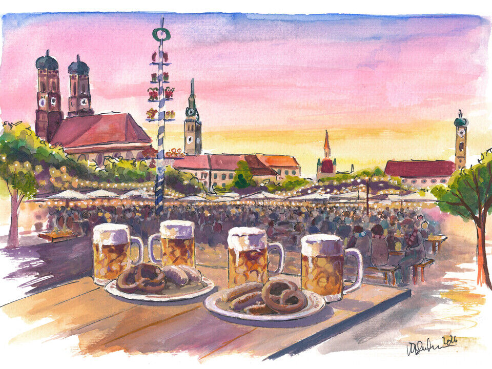 Munich Viktualienmarkt Beergarden Gemutlichkeit