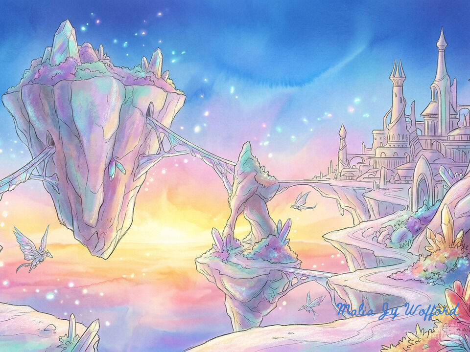 The Iridescent Sky-Isles: A Crystal Dream