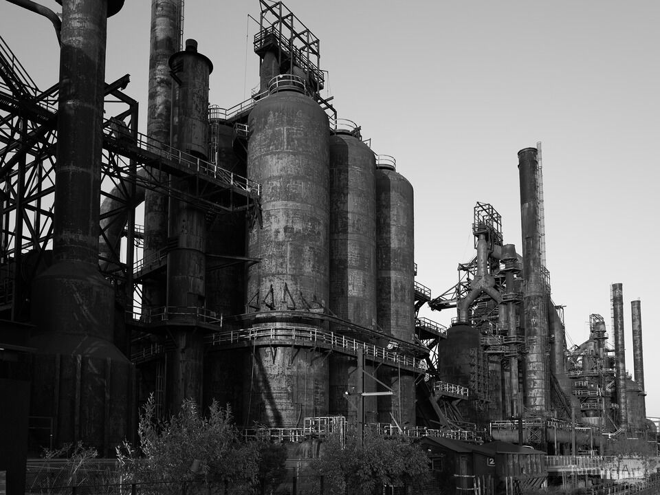 Black and White Bethlehem Steel Works Steel Mill