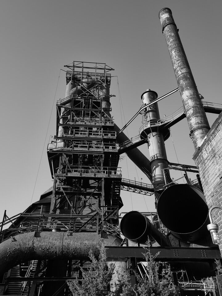 Black and white image Bethlehem Steelworks