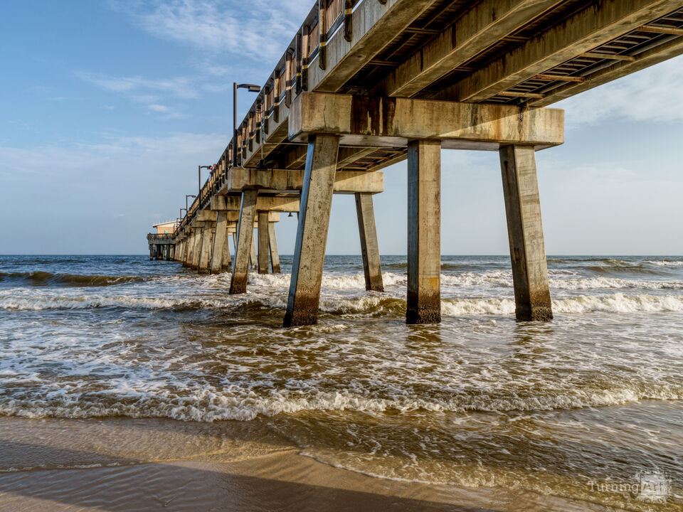 Evening Waves Beneath Gulf Shores Pier