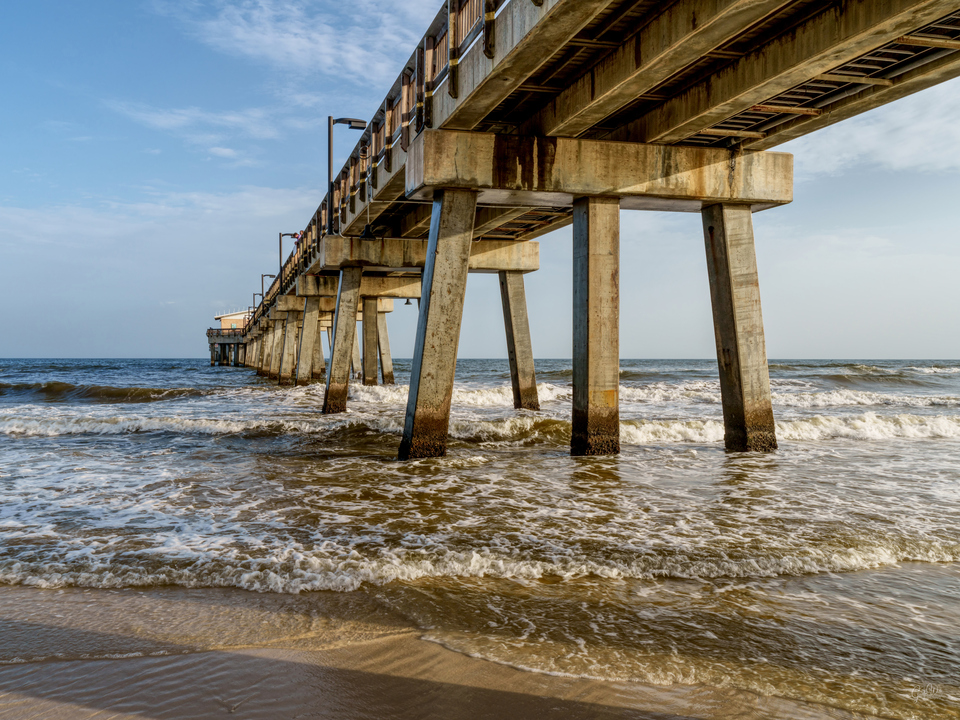 Evening Waves Beneath Gulf Shores Pier