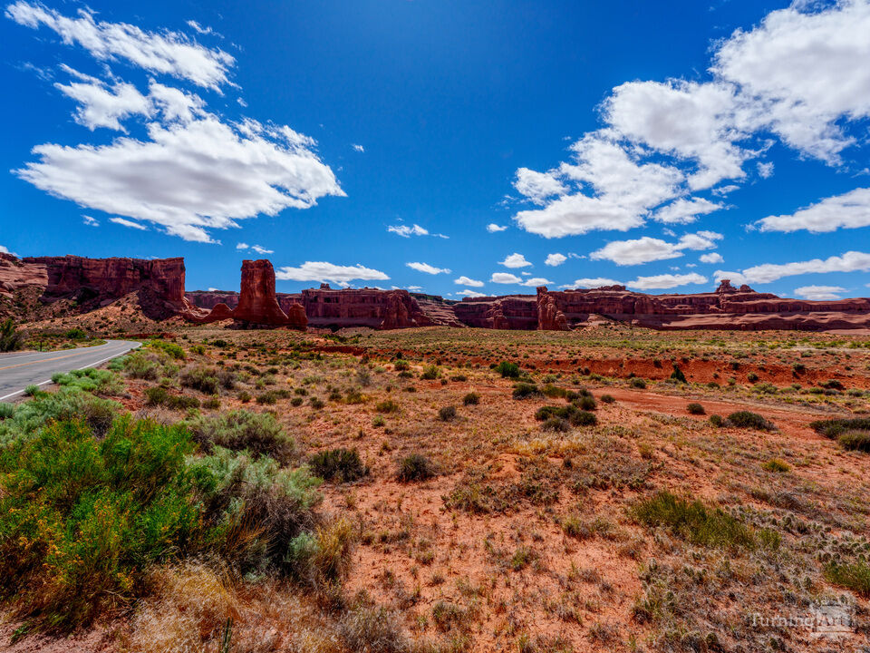 Arches Courthouse Towers Roadside View