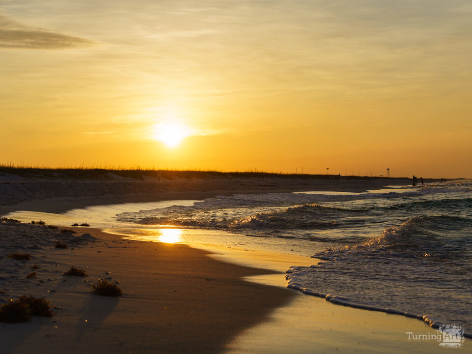 Shoreline Serenity At Golden Hour