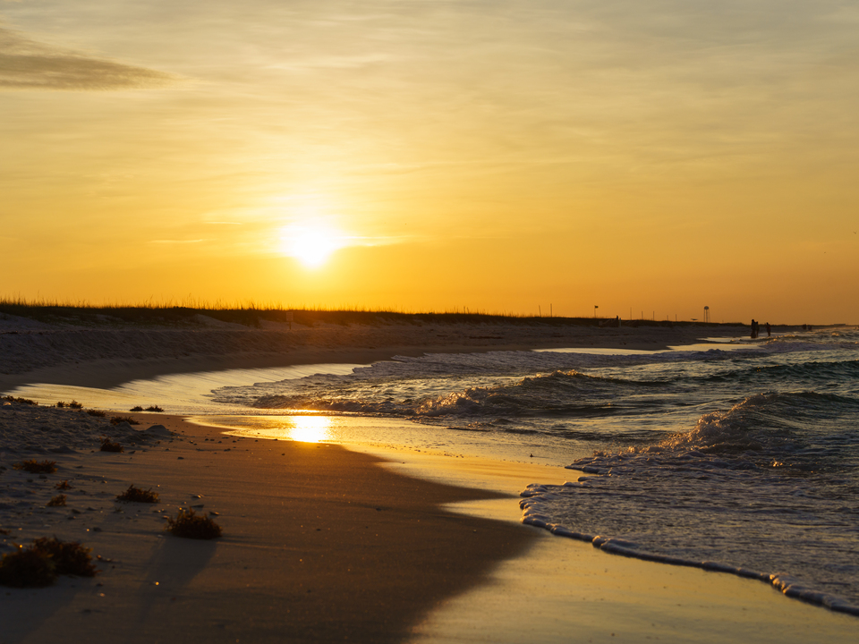 Shoreline Serenity At Golden Hour
