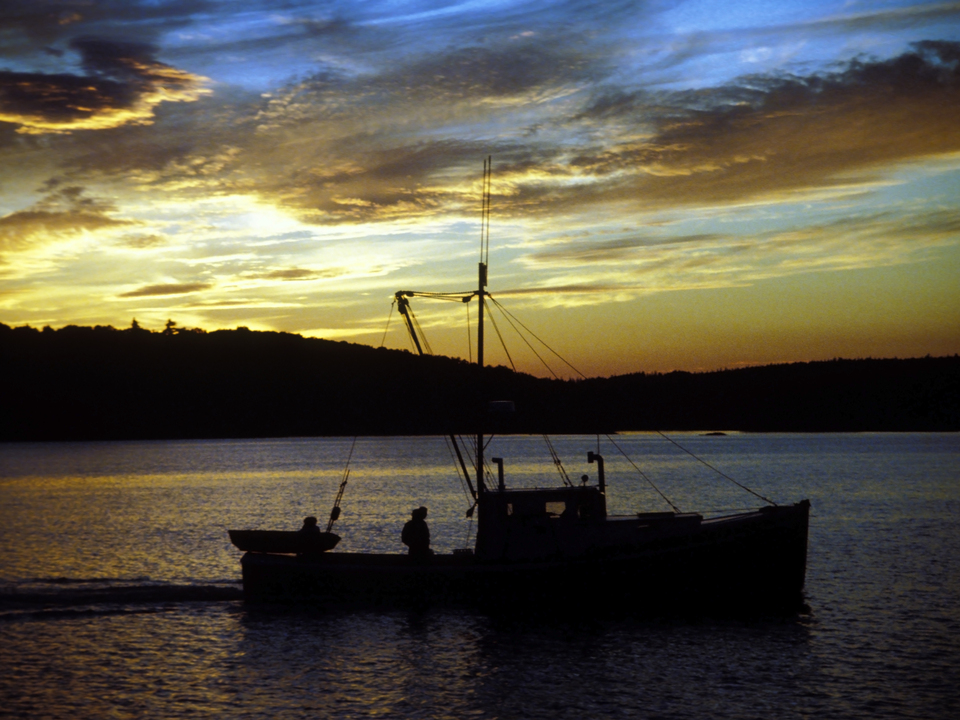 Lobster Boat At Sunset