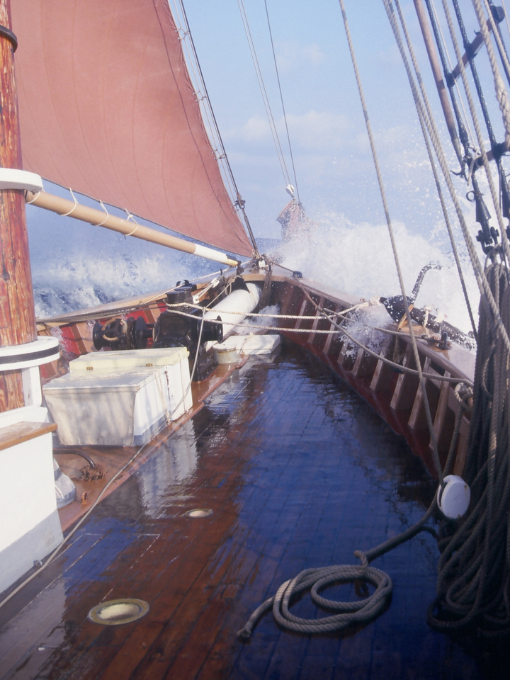 The Schooner Roseway Sailing Through a Gale