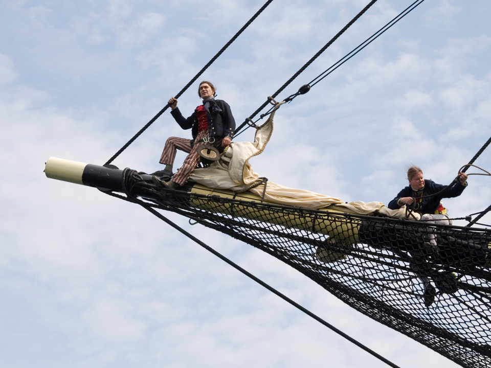 Crew on the Bowsprit of the Friendship of Salem